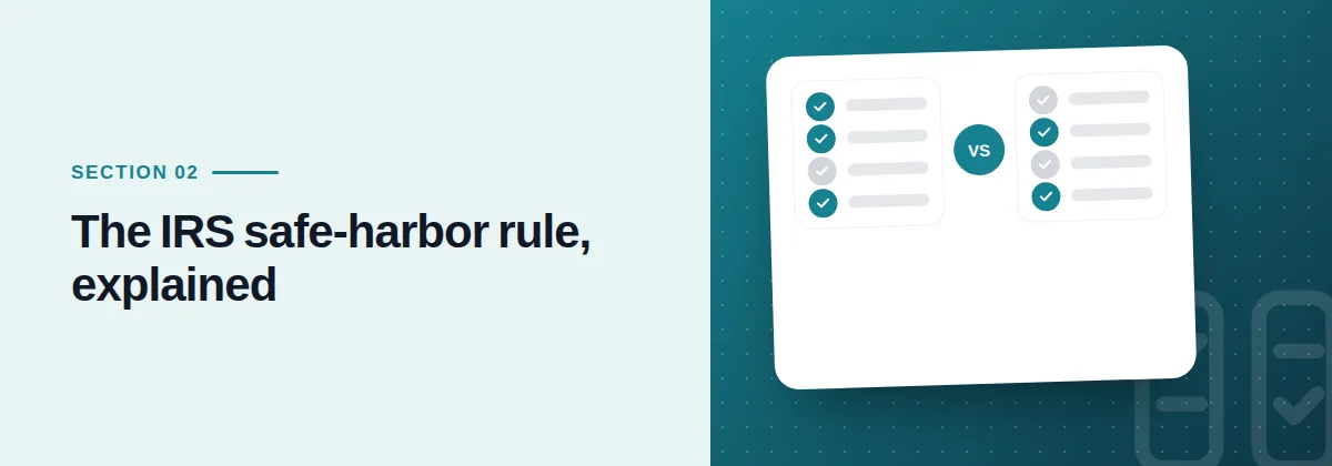 The IRS safe-harbor rule, explained