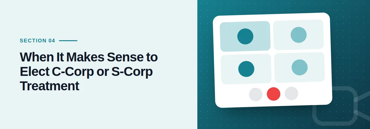When It Makes Sense to Elect C-Corp or S-Corp Treatment
